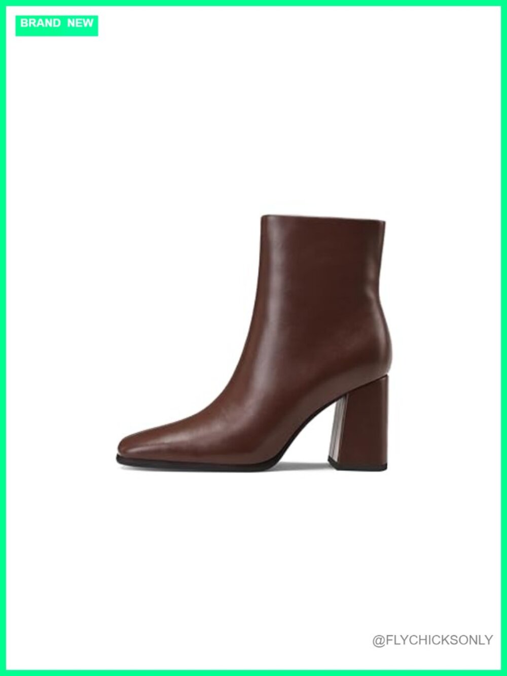 Faux Leather Square Toe Ankle Booties with 3-Inch Chunky Block Heel